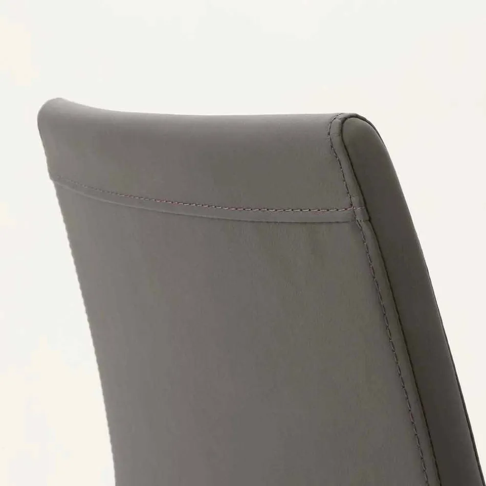 Karrige metalike Caserta e veshur me eko-lekure, dizajn modern Viadurini