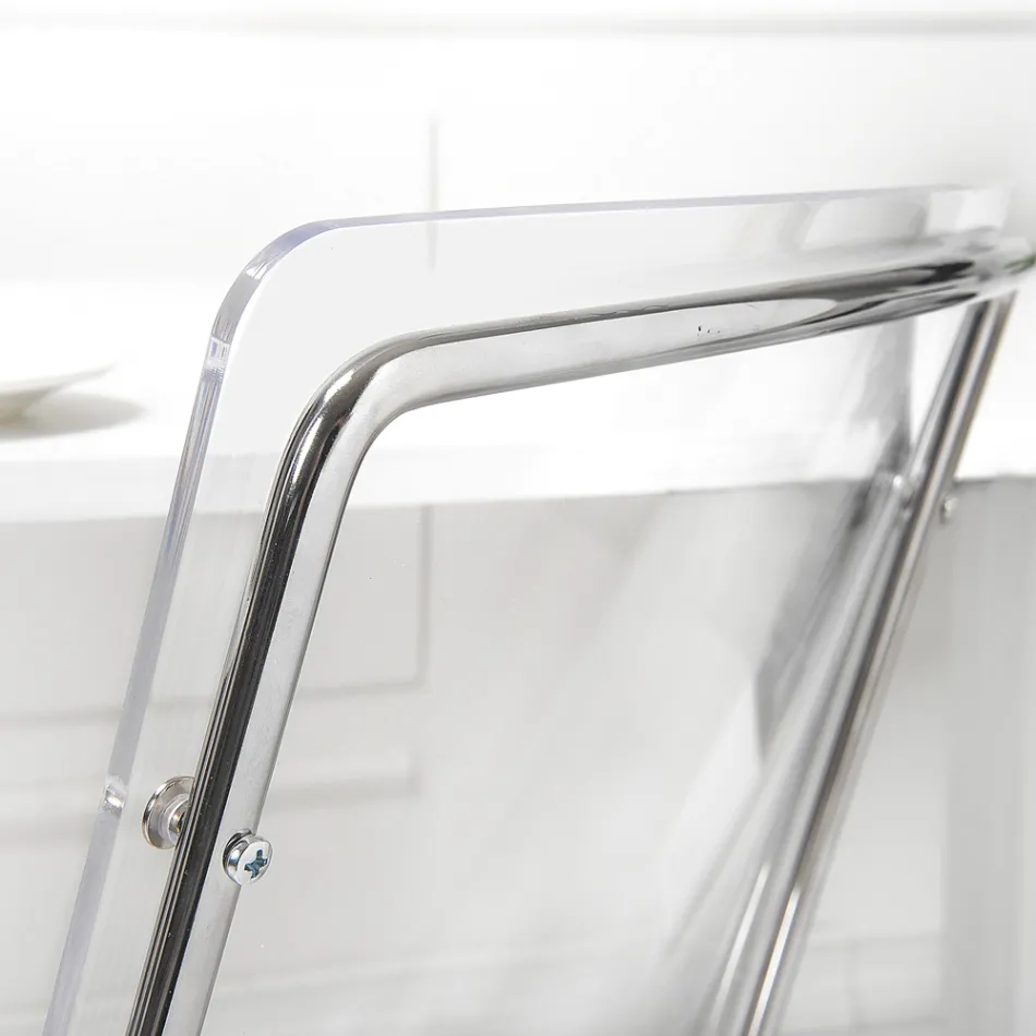 Karrige në pleksiglas transparent dhe hekur Prodhuar në Itali 2 Copë - Charlotte Viadurini