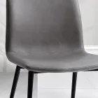 Karrige me pëlhurë me fibra me efekt lëkure dhe këmbë metalike Made in Italy - Amane Viadurini