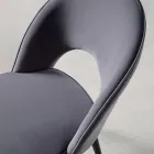 Karrige kadifeje me metale të zeza dhe këmbë bronzi saten, 4 copë - Sibea Viadurini