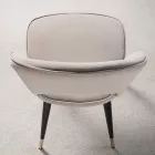 Karrige kadifeje me metale të zeza dhe këmbë bronzi saten, 4 copë - Sibea Viadurini