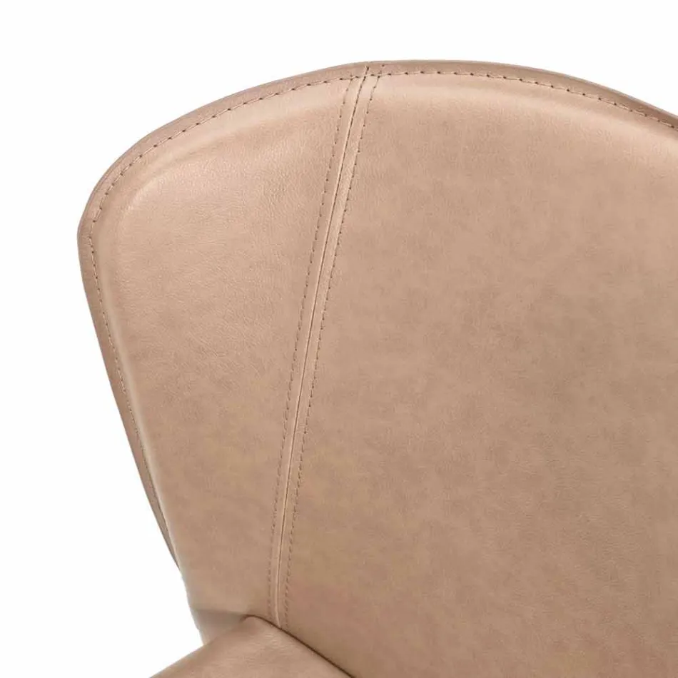 Karrige moderne e mbuluar plotësisht në lëkurë imituese, Akadia, 4 copë Viadurini