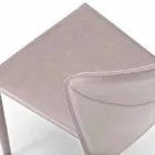 Karrige moderne e mbuluar plotësisht në lëkurë imituese, Akadia, 4 copë Viadurini