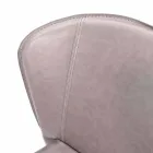 Karrige moderne e mbuluar plotësisht në lëkurë imituese, Akadia, 4 copë Viadurini