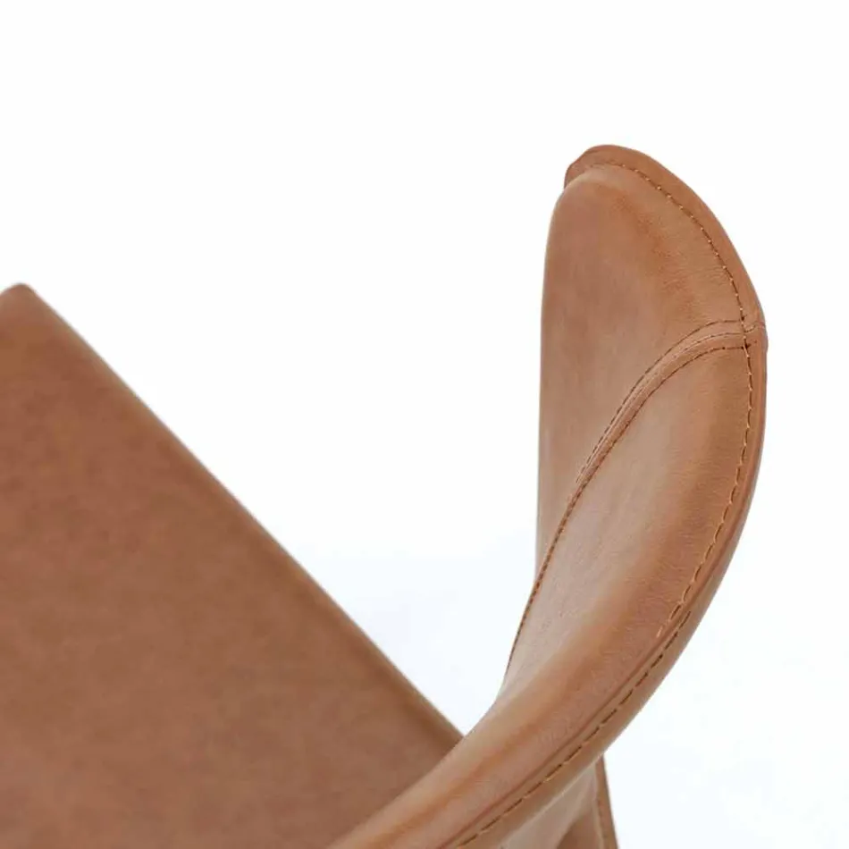 Karrige moderne e mbuluar plotësisht në lëkurë imituese, Akadia, 4 copë Viadurini