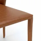 Karrige moderne e mbuluar plotësisht në lëkurë imituese, Akadia, 4 copë Viadurini