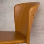 Karrige moderne e mbuluar plotësisht në lëkurë imituese, Akadia, 4 copë Viadurini