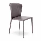 Karrige moderne e mbuluar plotësisht në lëkurë imituese, Akadia, 4 copë Viadurini