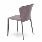 Karrige moderne e mbuluar plotësisht në lëkurë imituese, Akadia, 4 copë Viadurini