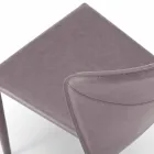 Karrige moderne e mbuluar plotësisht në lëkurë imituese, Akadia, 4 copë Viadurini