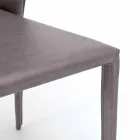 Karrige moderne e mbuluar plotësisht në lëkurë imituese, Akadia, 4 copë Viadurini