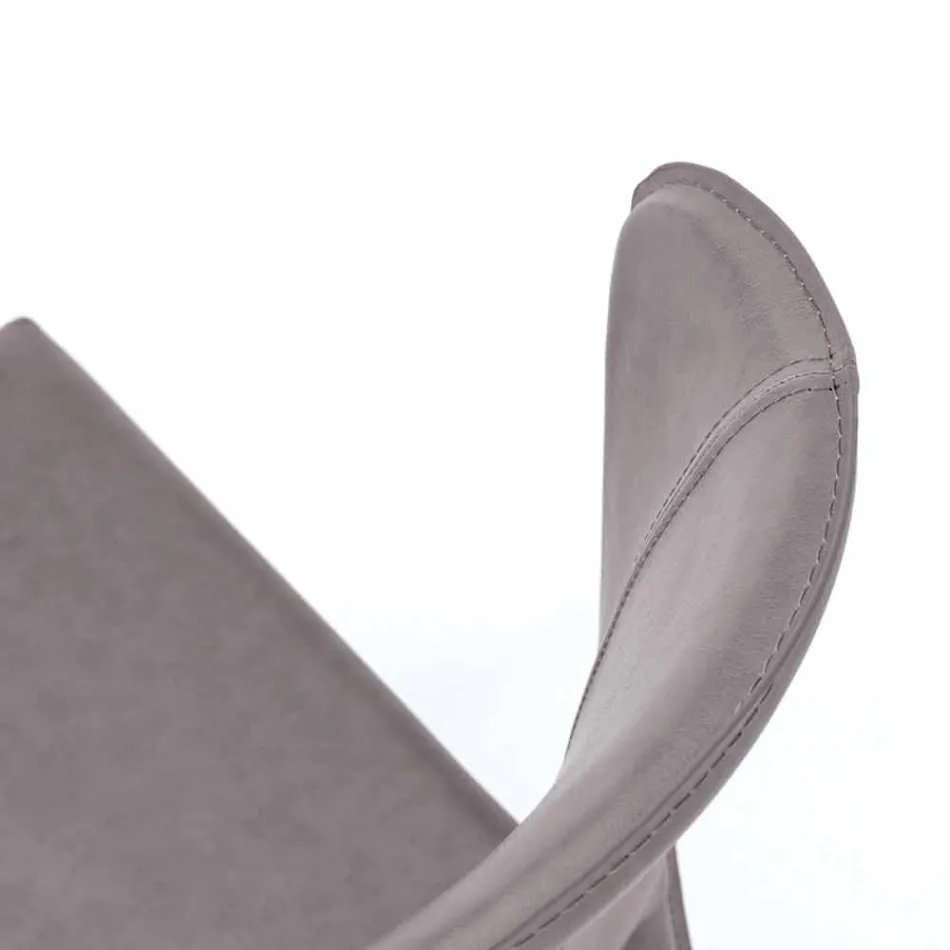 Karrige moderne e mbuluar plotësisht në lëkurë imituese, Akadia, 4 copë Viadurini