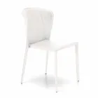 Karrige moderne e mbuluar plotësisht në lëkurë imituese, Akadia, 4 copë Viadurini