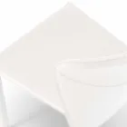 Karrige moderne e mbuluar plotësisht në lëkurë imituese, Akadia, 4 copë Viadurini