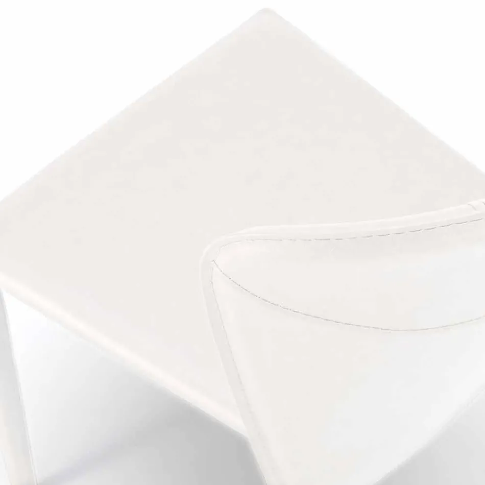 Karrige moderne e mbuluar plotësisht në lëkurë imituese, Akadia, 4 copë Viadurini