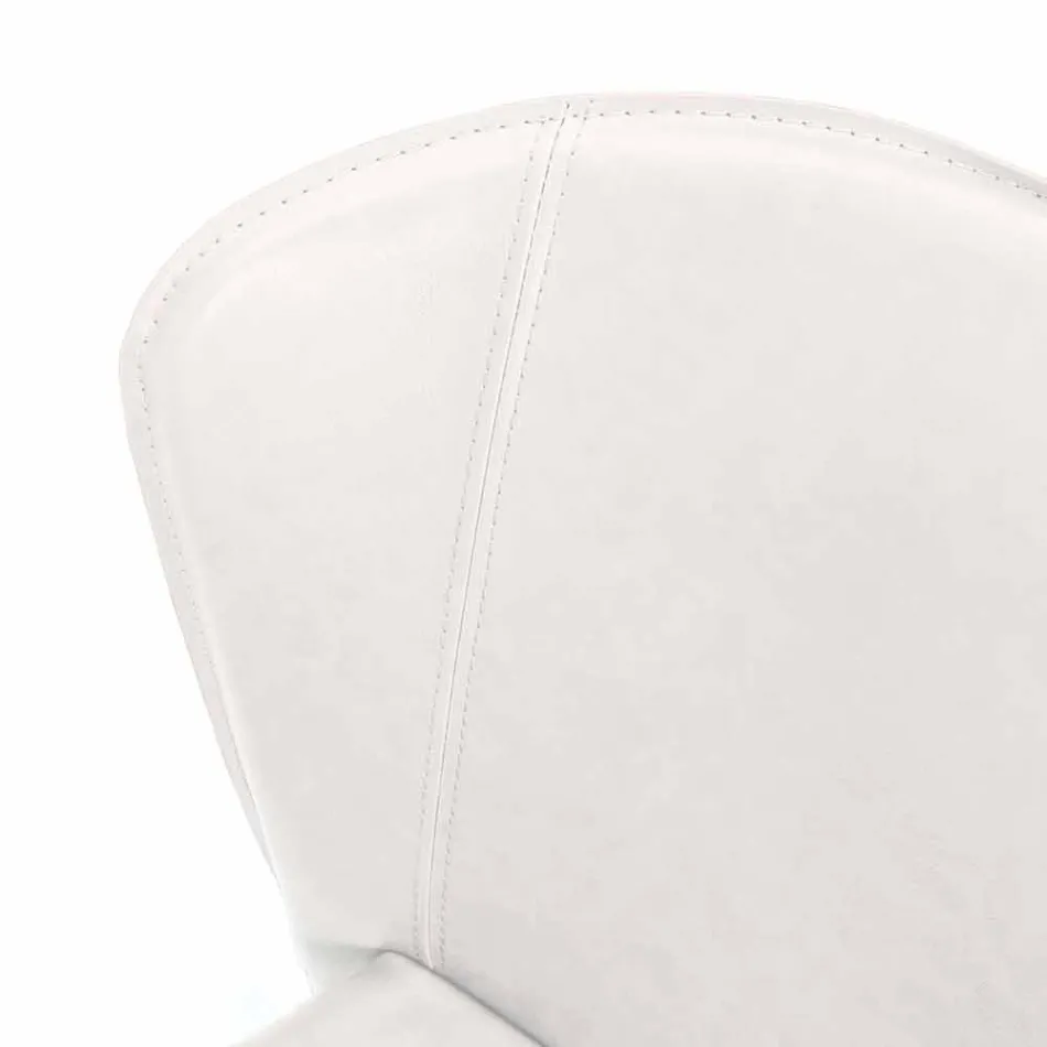 Karrige moderne e mbuluar plotësisht në lëkurë imituese, Akadia, 4 copë Viadurini