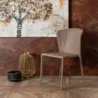 Karrige moderne e mbuluar plotësisht në lëkurë imituese, Akadia, 4 copë Viadurini