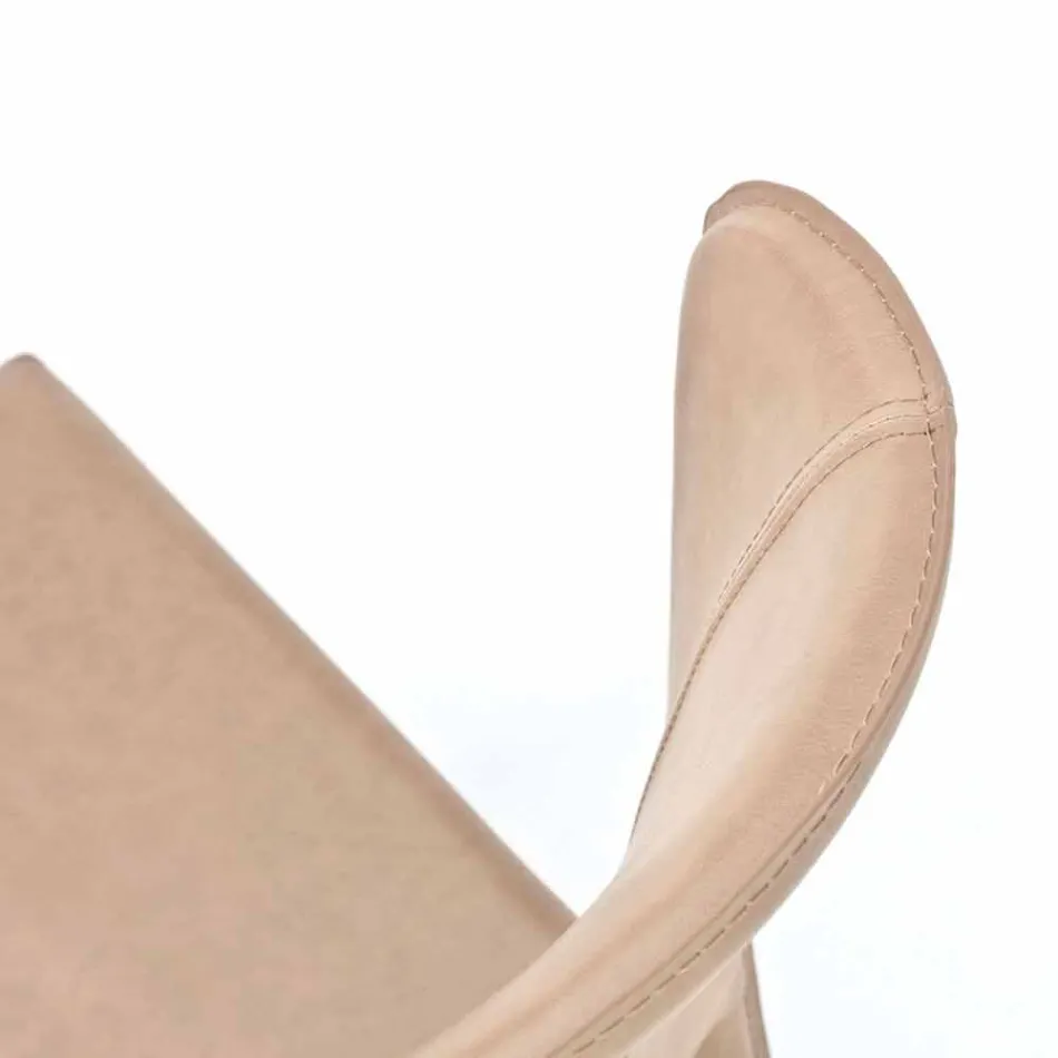 Karrige moderne e mbuluar plotësisht në lëkurë imituese, Akadia, 4 copë Viadurini