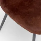 Karrige moderne në lëkurë të cilësisë së mirë imituese kafe, Elice, 4 copë Viadurini