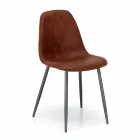 Karrige moderne në lëkurë të cilësisë së mirë imituese kafe, Elice, 4 copë Viadurini