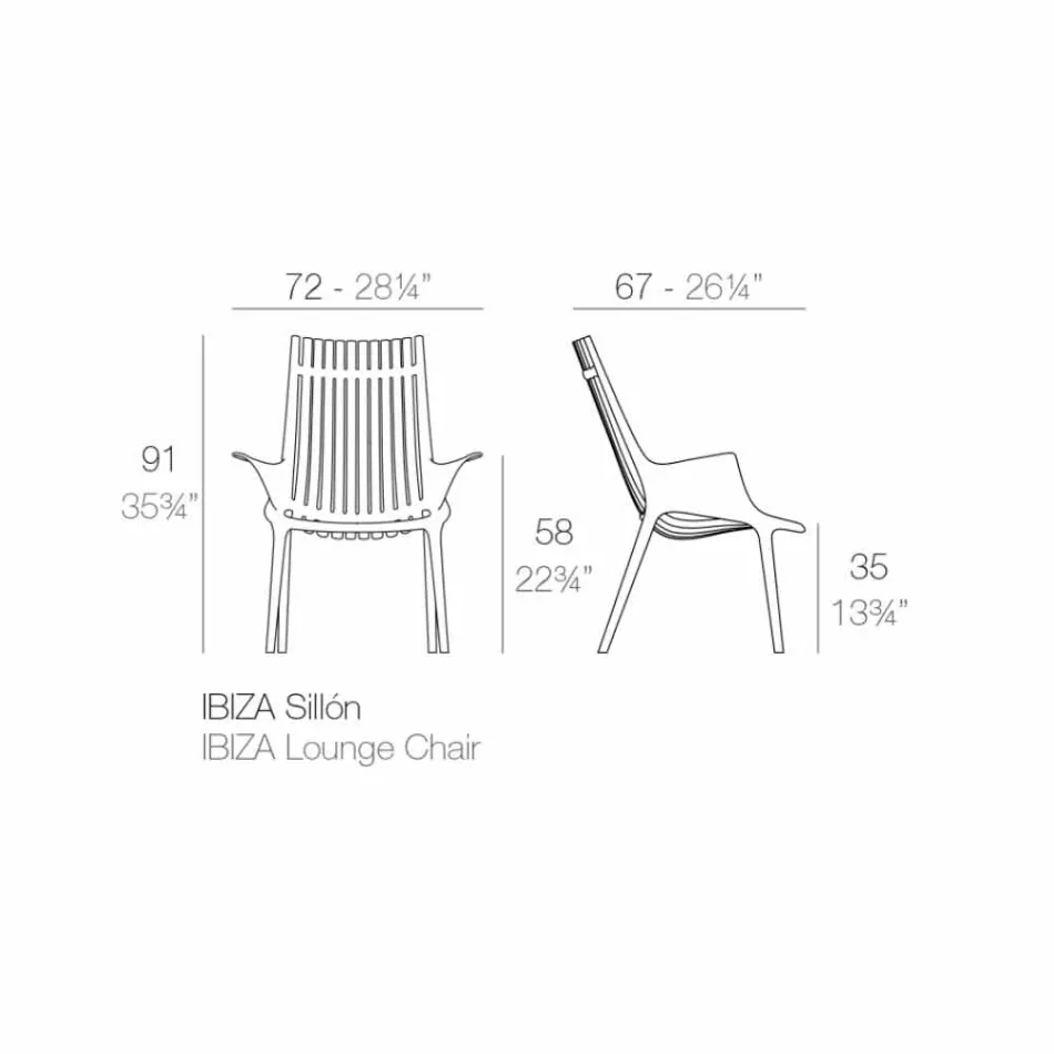 Karrige rri kot me mbështetëse për dyert në ambiente të jashtme në 4 pjesë plastike - Ibiza nga Vondom Viadurini