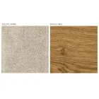 Karrige moderne e dhomës së ndenjes në pëlhura të ndryshme me guaskë druri - Wolter Viadurini