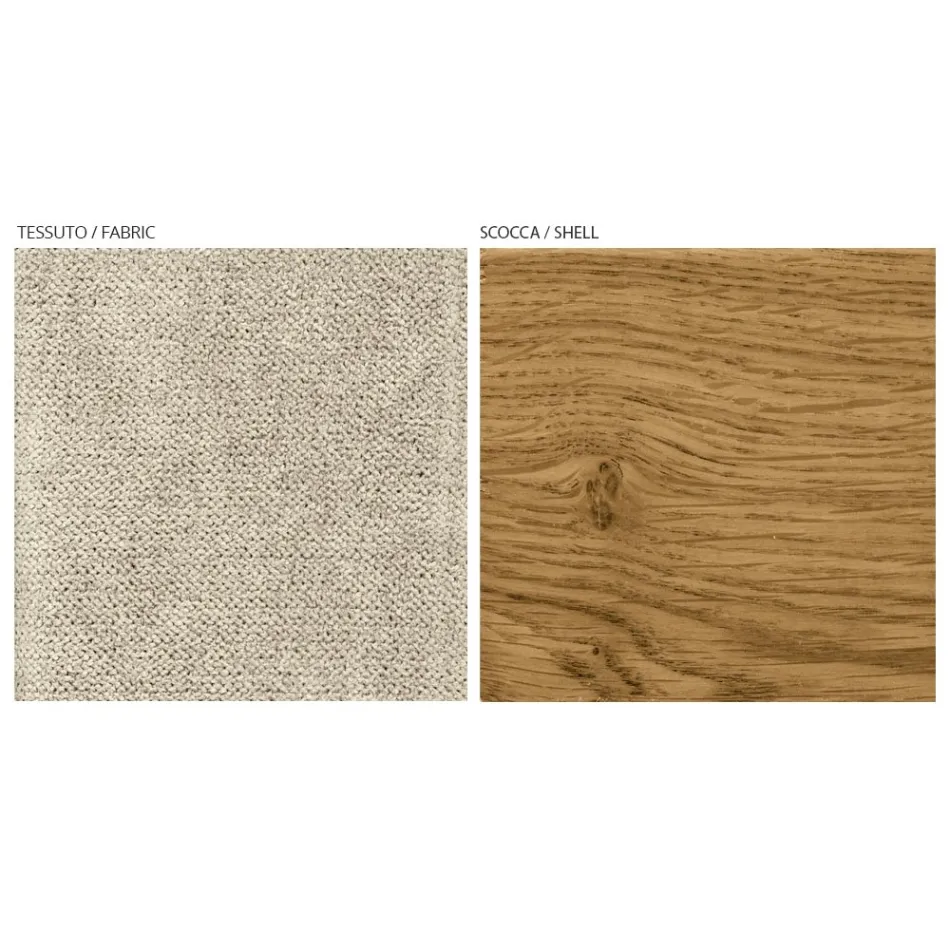 Karrige moderne e dhomës së ndenjes në pëlhura të ndryshme me guaskë druri - Wolter Viadurini