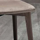 Karrige Moderne e Dizajnit Elegant në Kadife dhe Dru me Tegela - Scarat Viadurini