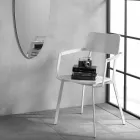 Karrige druri moderne me strukturë metalike të pikturuar, 4 copë - Habibi Viadurini