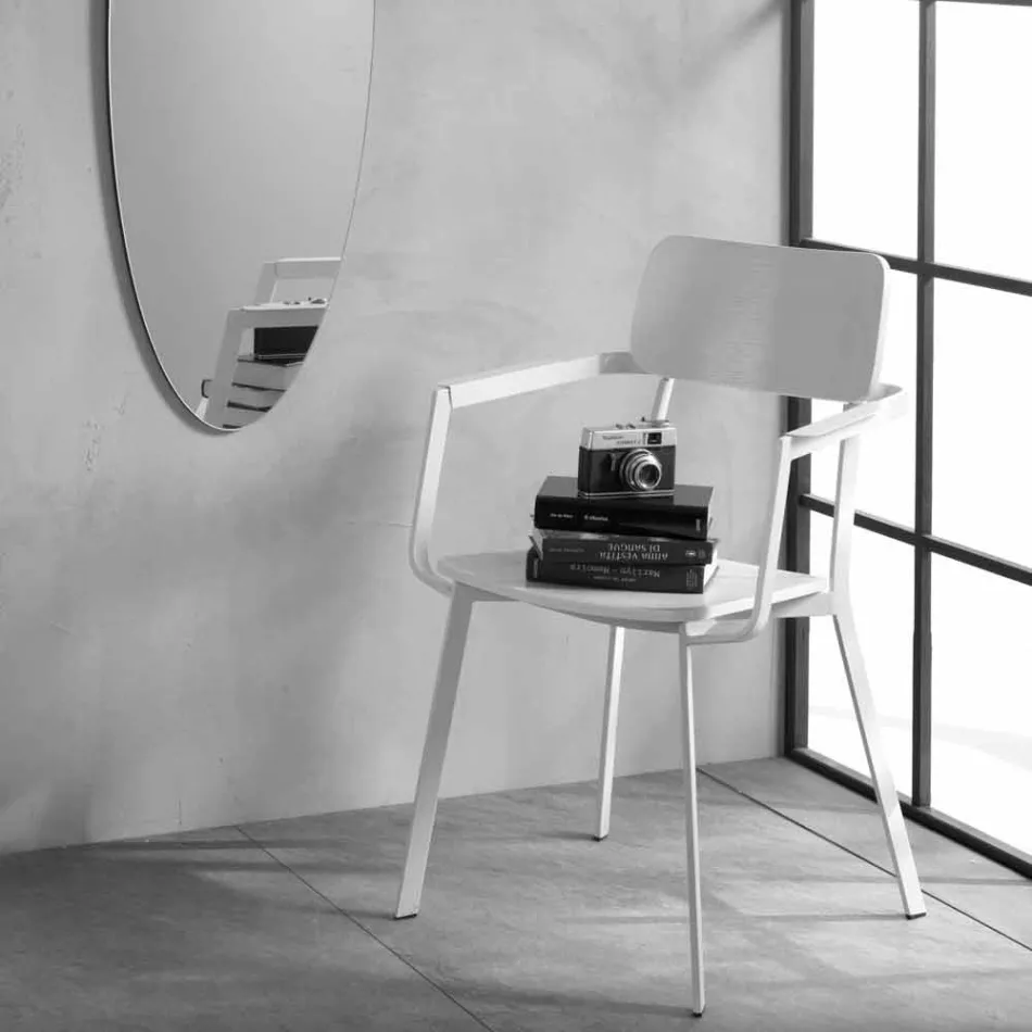 Karrige druri moderne me strukturë metalike të pikturuar, 4 copë - Habibi Viadurini