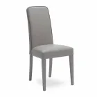 Karrige moderne në dru ahu dhe lëkurë imituese Fanny, 4 pz Viadurini