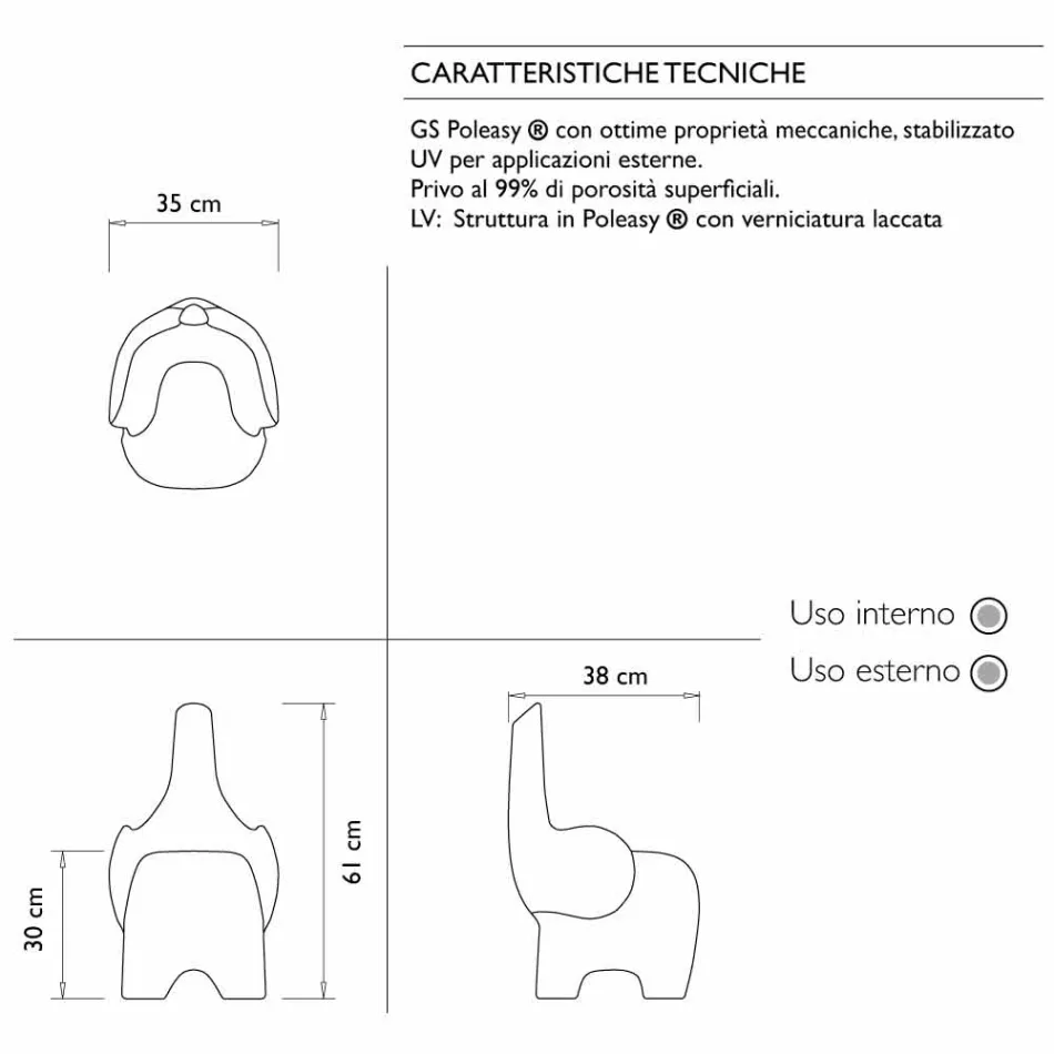 Karrige elefantësh me dizajn modern për fëmijë, 4 pjesë me ngjyra - Tino nga Myyour Viadurini