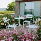 Stackable Outdoor Karrige pluhur e veshur në Itali, 4 copë - Amina Viadurini