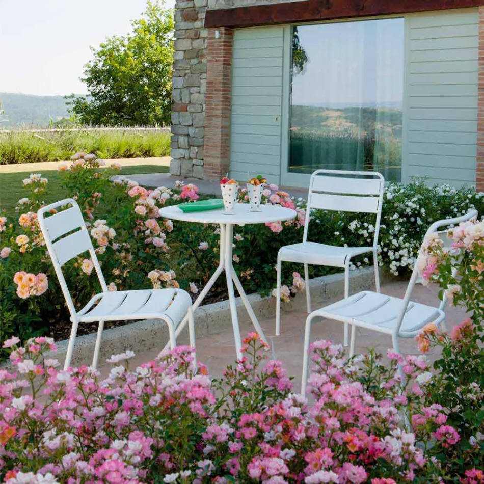 Stackable Outdoor Karrige pluhur e veshur në Itali, 4 copë - Amina Viadurini