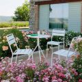 Stackable Outdoor Karrige pluhur e veshur në Itali, 4 copë - Amina
