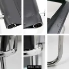 Karrige për Sallë Konferencash ose Mbledhjesh në Lëkurë të Zezë dhe Metal – Cirillo1/2 Viadurini