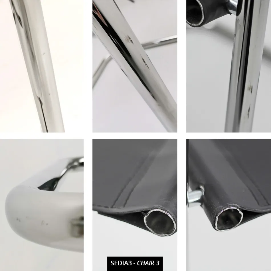 Karrige për Sallë Konferencash ose Mbledhjesh në Lëkurë të Zezë dhe Metal – Cirillo3/4 Viadurini