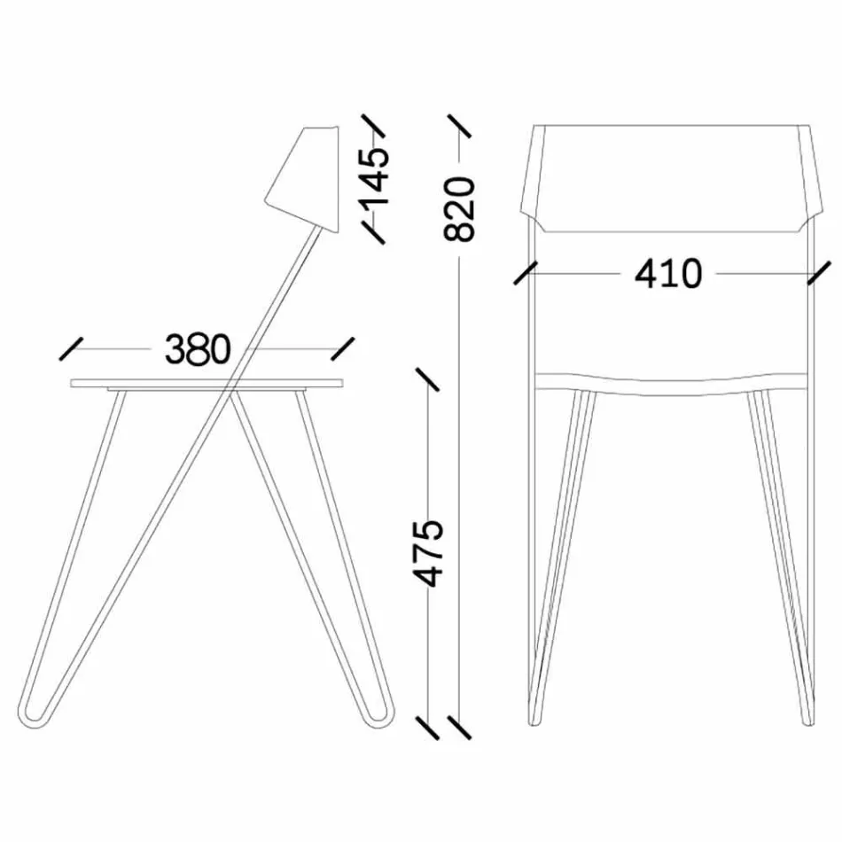 Katedra e Dhomës së Darkës e punuar me dorë në Dru dhe Çelik Prodhuar në Itali - Valencia Viadurini