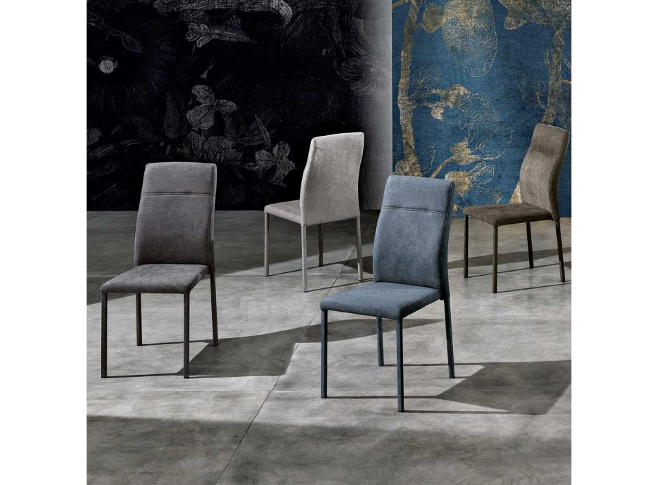 Dizajn karrige e dhomës së ngrënies në pëlhurë e prodhuar në Itali, Luigina Viadurini