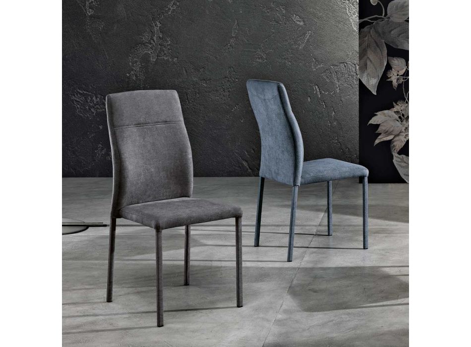 Dizajn karrige e dhomës së ngrënies në pëlhurë e prodhuar në Itali, Luigina Viadurini