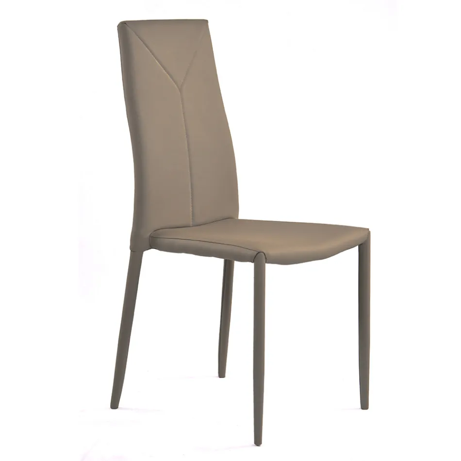 Karrige e dhomës së ngrënies me 4 copë lëkure sintetike - Siberia Viadurini