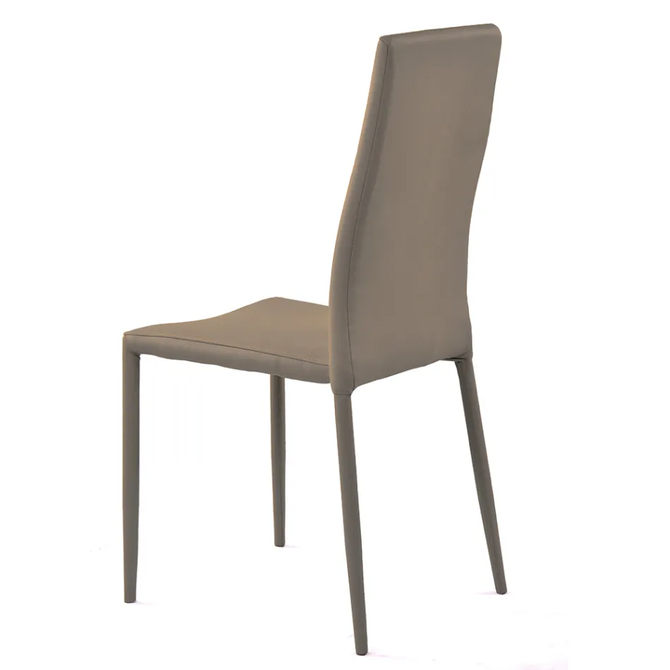 Karrige e dhomës së ngrënies me lëkure sintetike me 4 copë - Siberia Viadurini