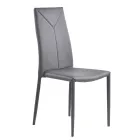 Karrige e dhomës së ngrënies me 4 copë lëkure sintetike - Siberia Viadurini