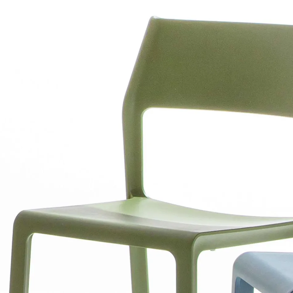 Karrigia e dhomës së ngrënies të pirgshme në polipropilen me ngjyra, 4 copë - Abelia Viadurini