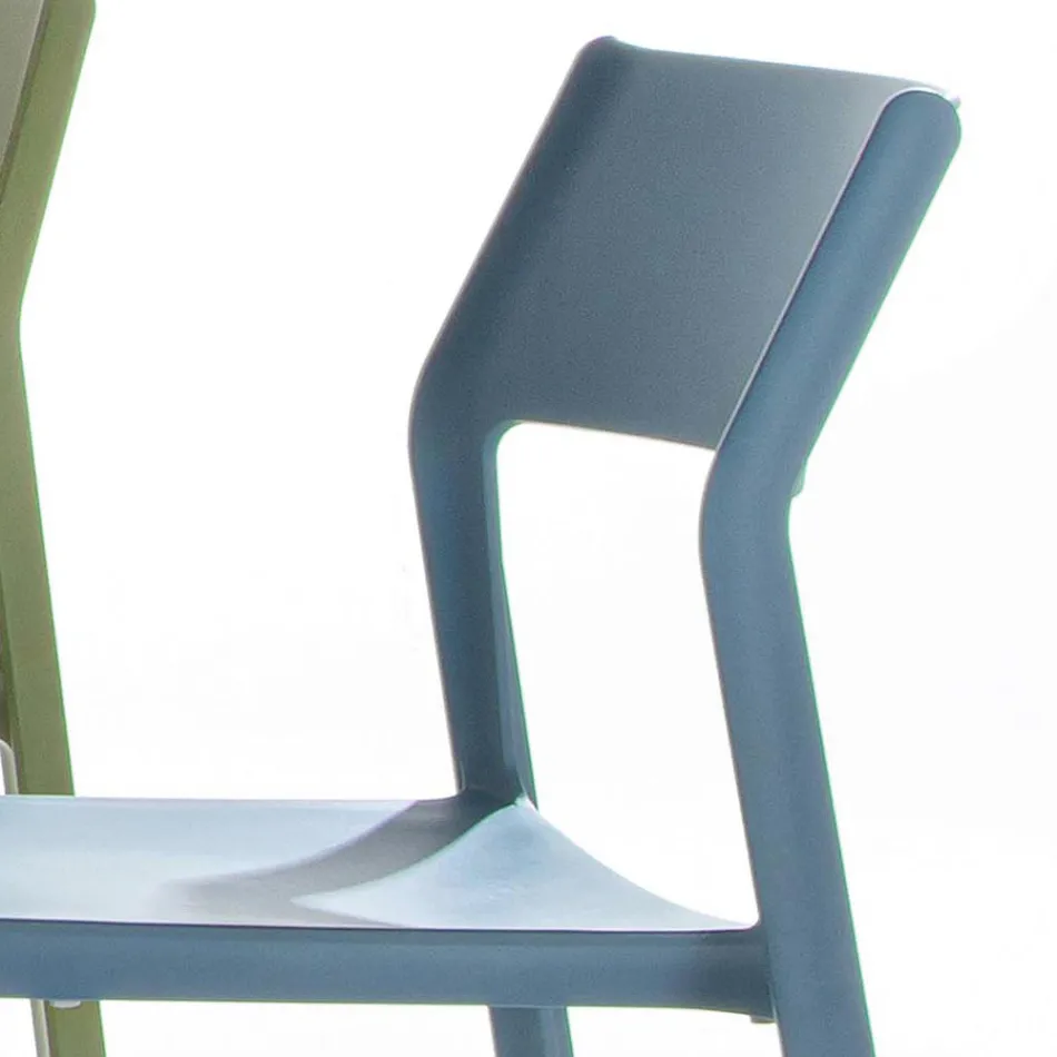 Karrigia e dhomës së ngrënies të pirgshme në polipropilen me ngjyra, 4 copë - Abelia Viadurini