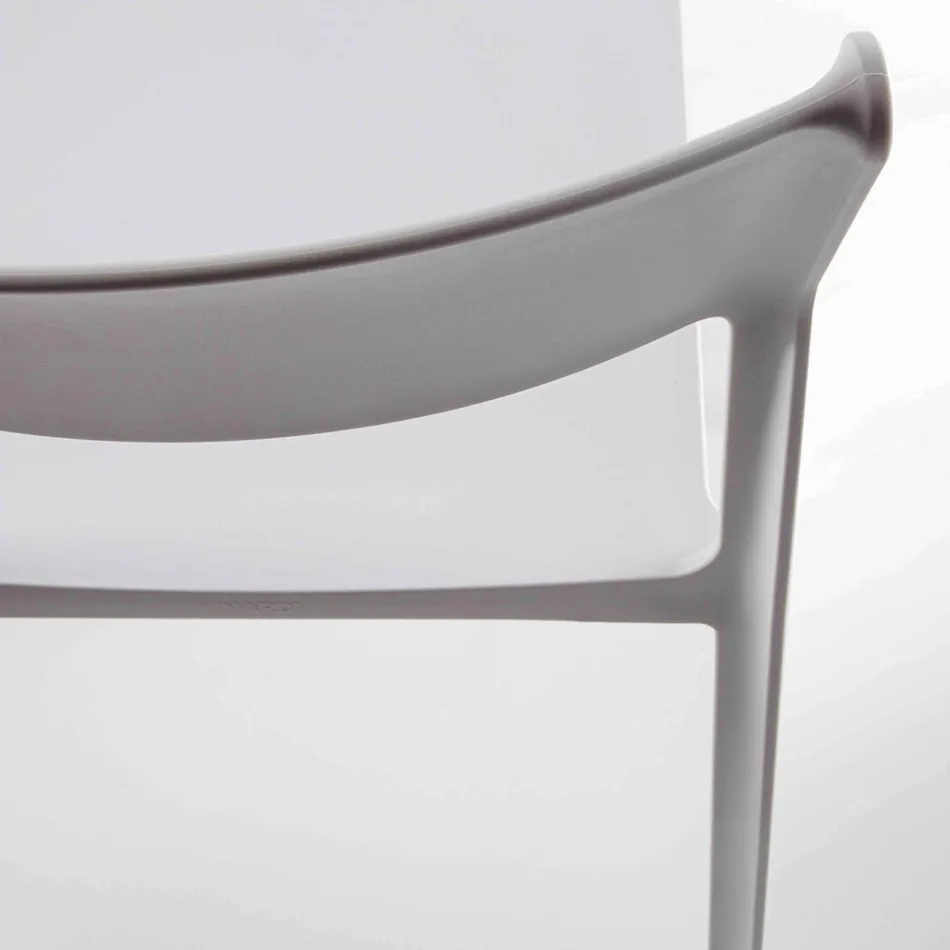 Karrigia e dhomës së ngrënies të pirgshme në polipropilen me ngjyra, 4 copë - Abelia Viadurini