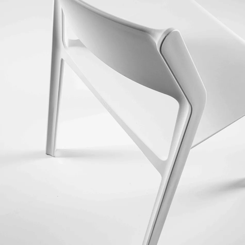 Karrigia e dhomës së ngrënies të pirgshme në polipropilen me ngjyra, 4 copë - Abelia Viadurini