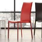 Karrige e dhomës së ngrënies prej metali e veshur me susta lëkure, 4 copë - Nadia Viadurini