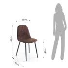 Karrige e dhomës së ngrënies me mikrofibër dhe metal të zi Mat 4 copë - Jake Viadurini