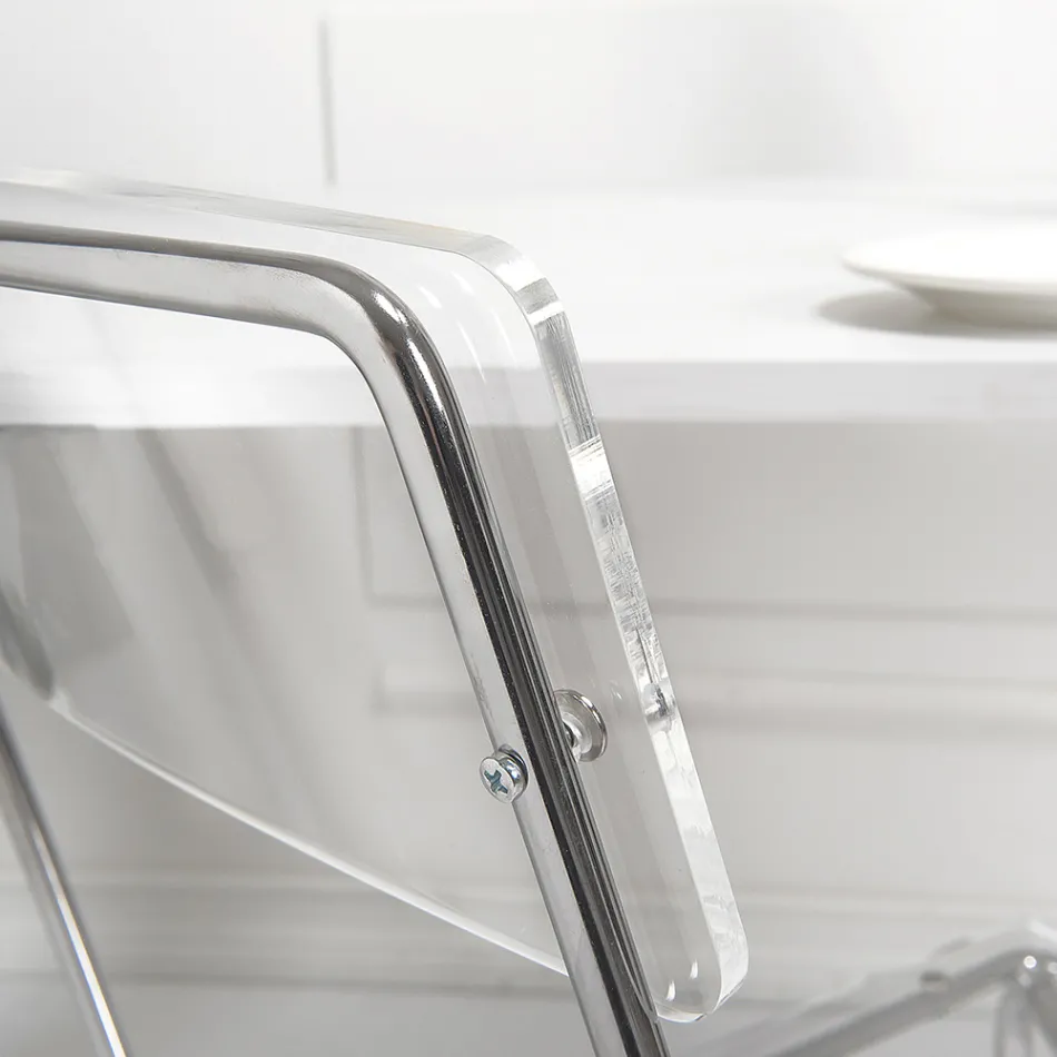 Karrige e dhomës së ngrënies me pleksiglas Prodhuar në Itali 2 Copë - Charlotte Viadurini